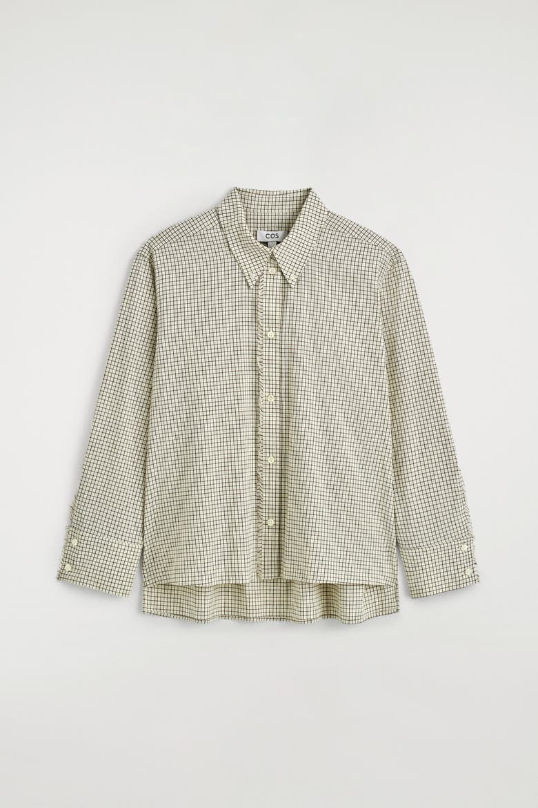 Fringed Checked Linen-cotton Shirt, Alternate, color, BEIGE / CHECKED