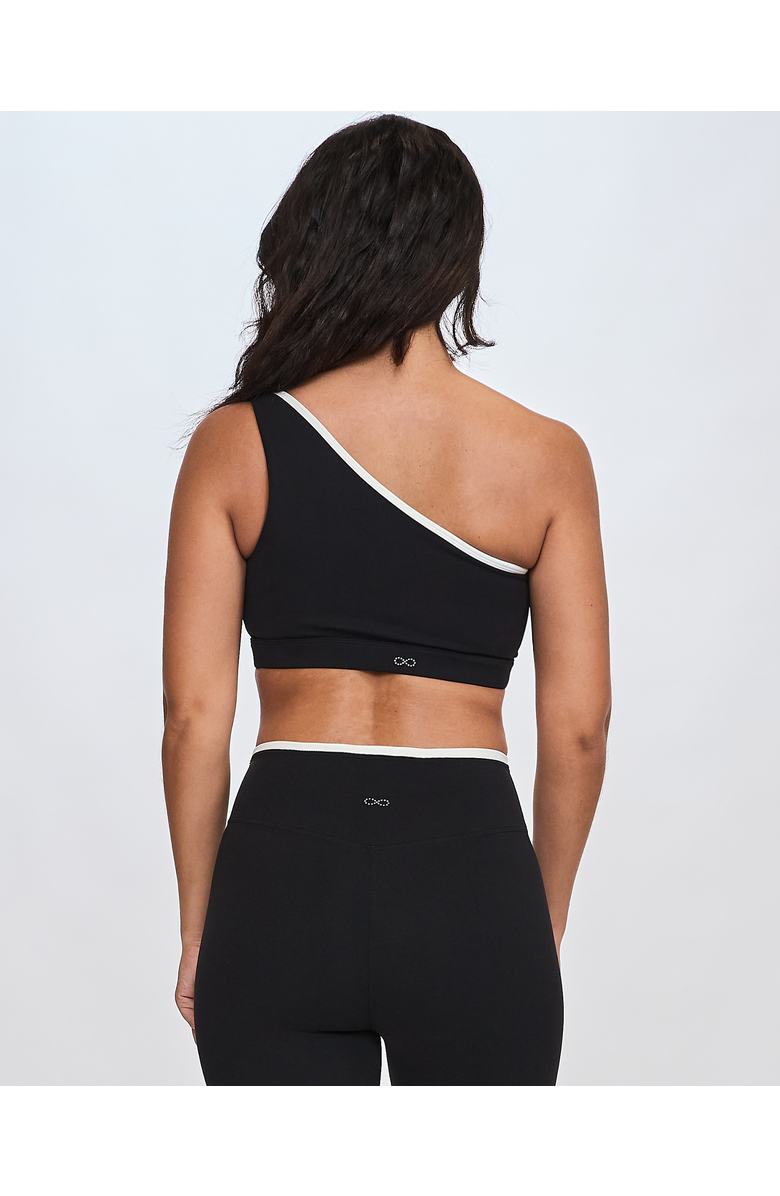 Rebody Active ReLuxe Isola One Shoulder Bra, Alternate, color, Black/White