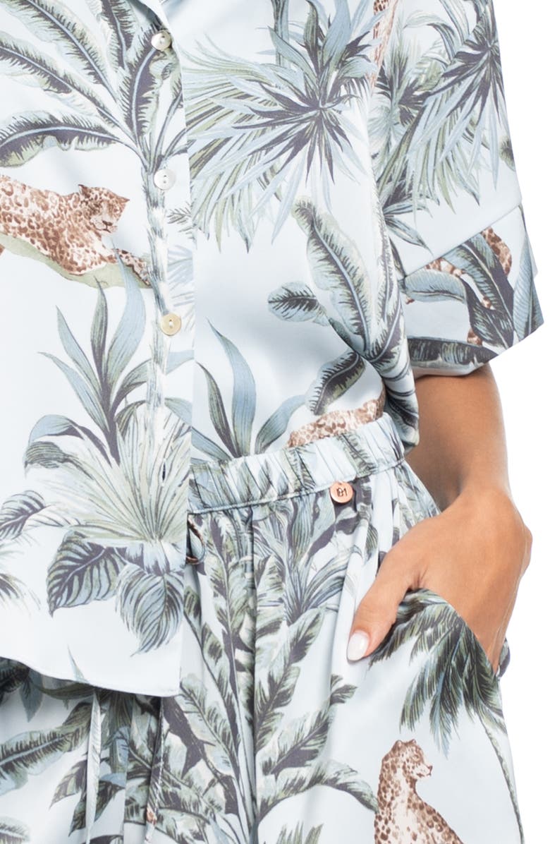 Midnight Bakery Satin Short Pajamas, Alternate, color, Blue