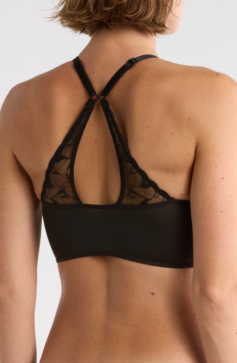 True & Co True Everybody Lace Back Bra, Alternate, color, Black