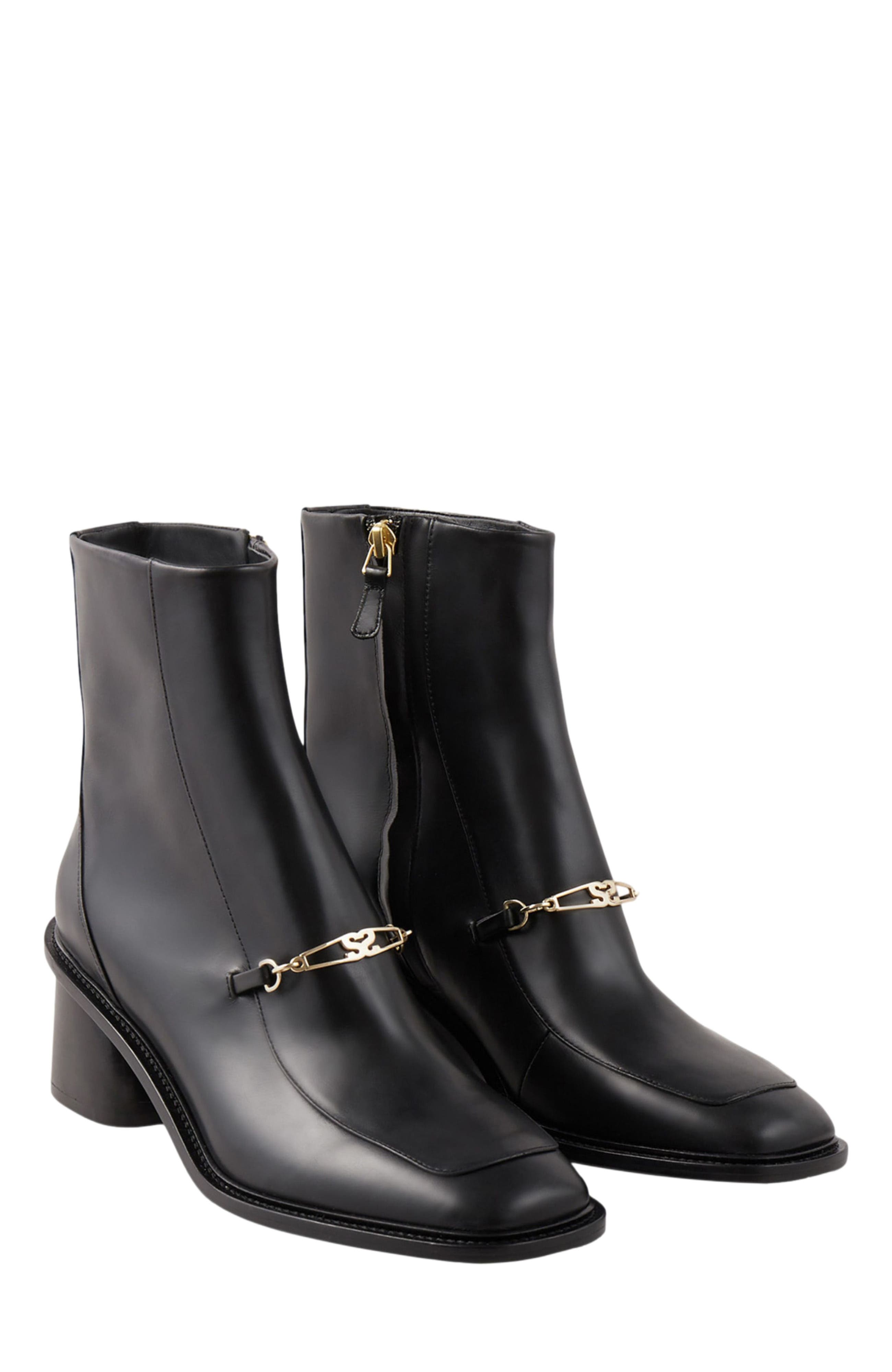 SANDRO Leather ankle boots, Alternate, color, 