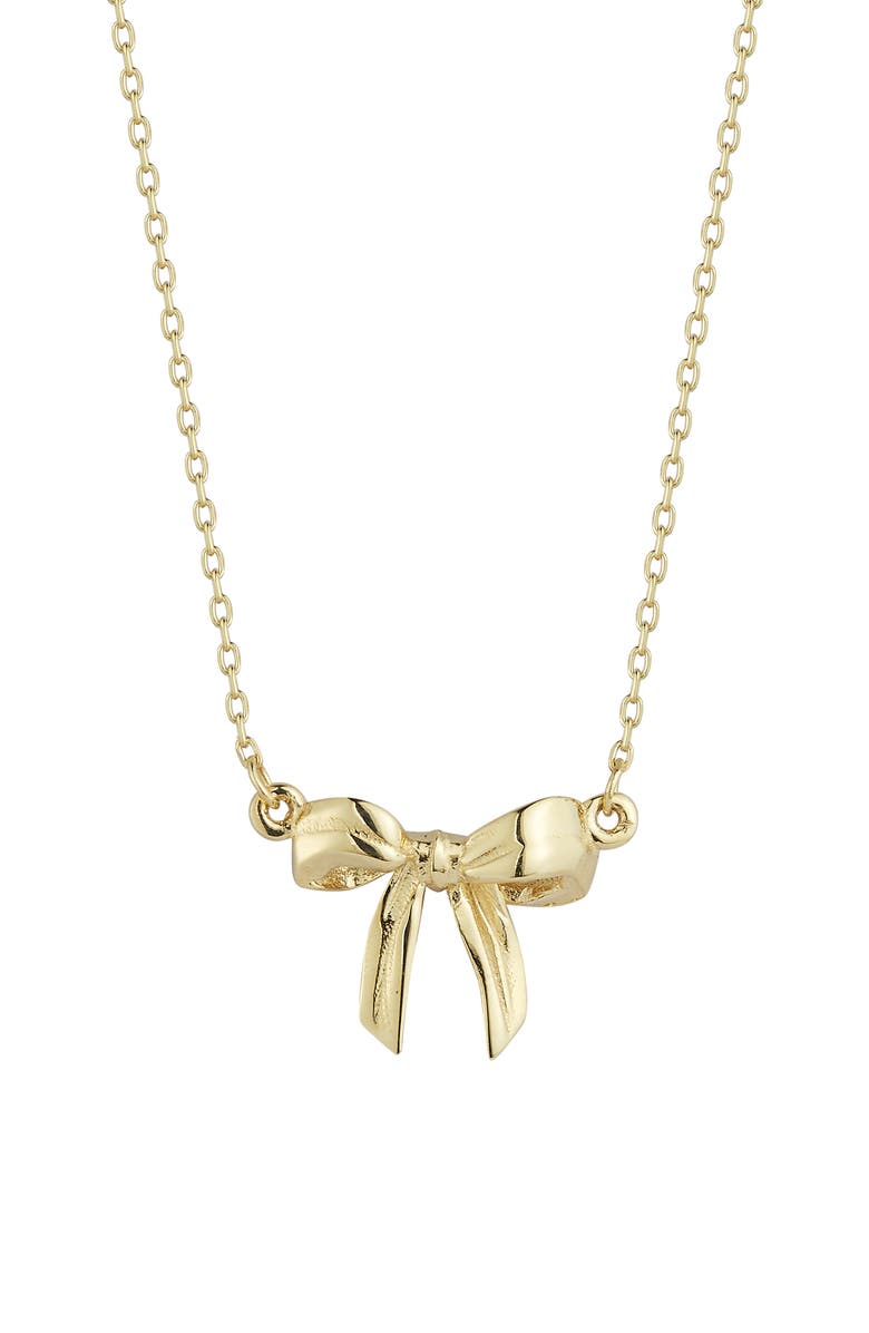 Ember Fine Jewelry Bow Necklace, Main, color, Gold