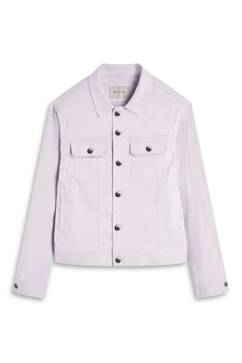 Stretch Linen & Cotton Trucker Jacket, Alternate, color, STONE