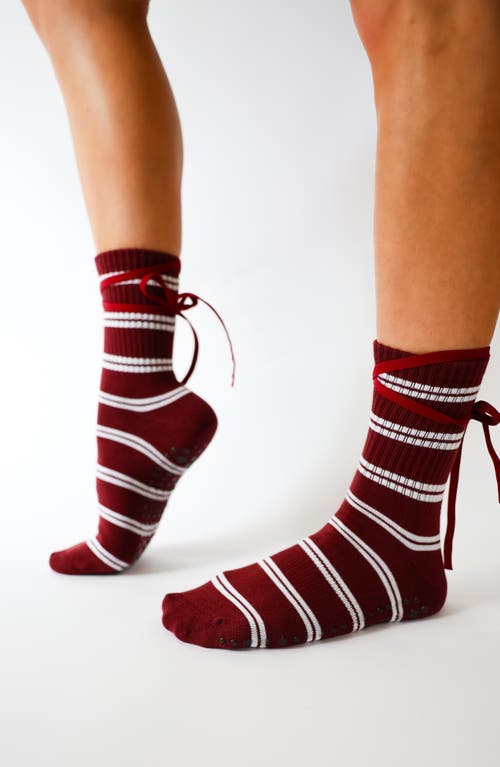 Pilates University 1883 Assorted 2-pack Sporty Ballerina Nonslip Grip Crew Socks In Multi