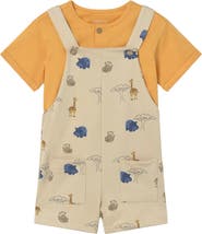 Mayoral Graphic Tee and Printed Dungarees Set