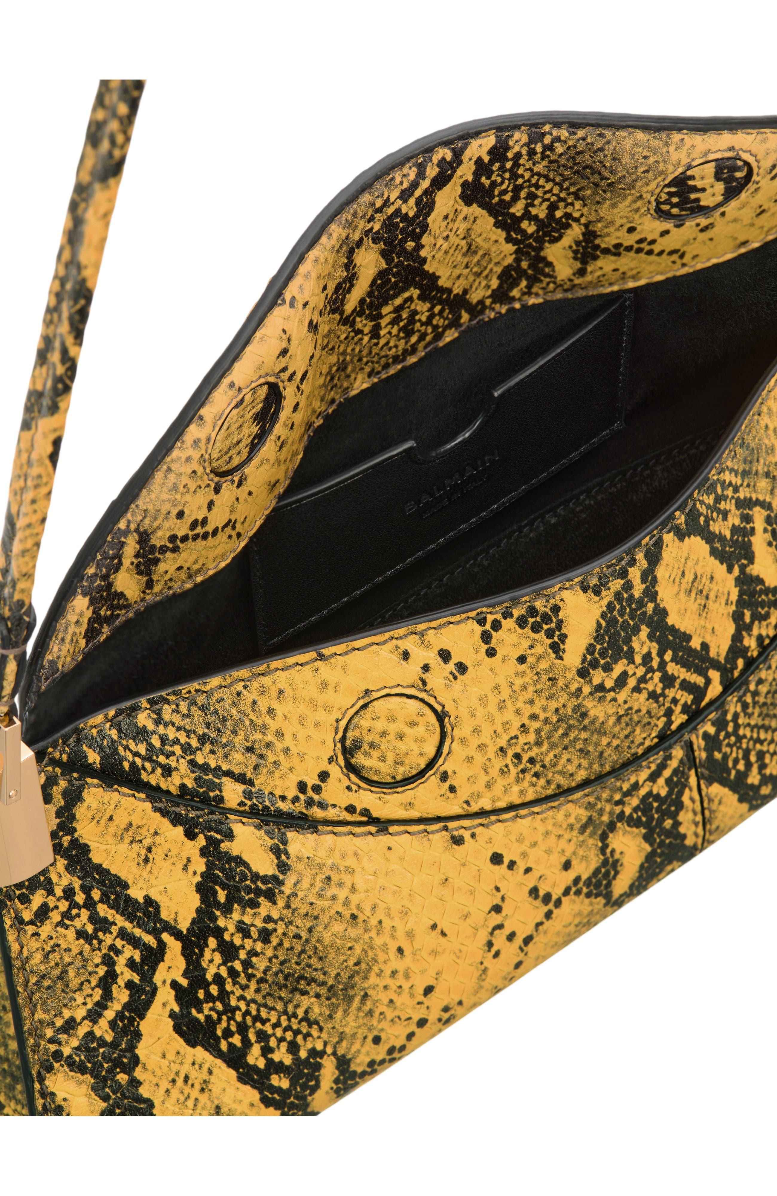 64-83 Small Bag in Python-Effect Leather, Alternate, color, yellow