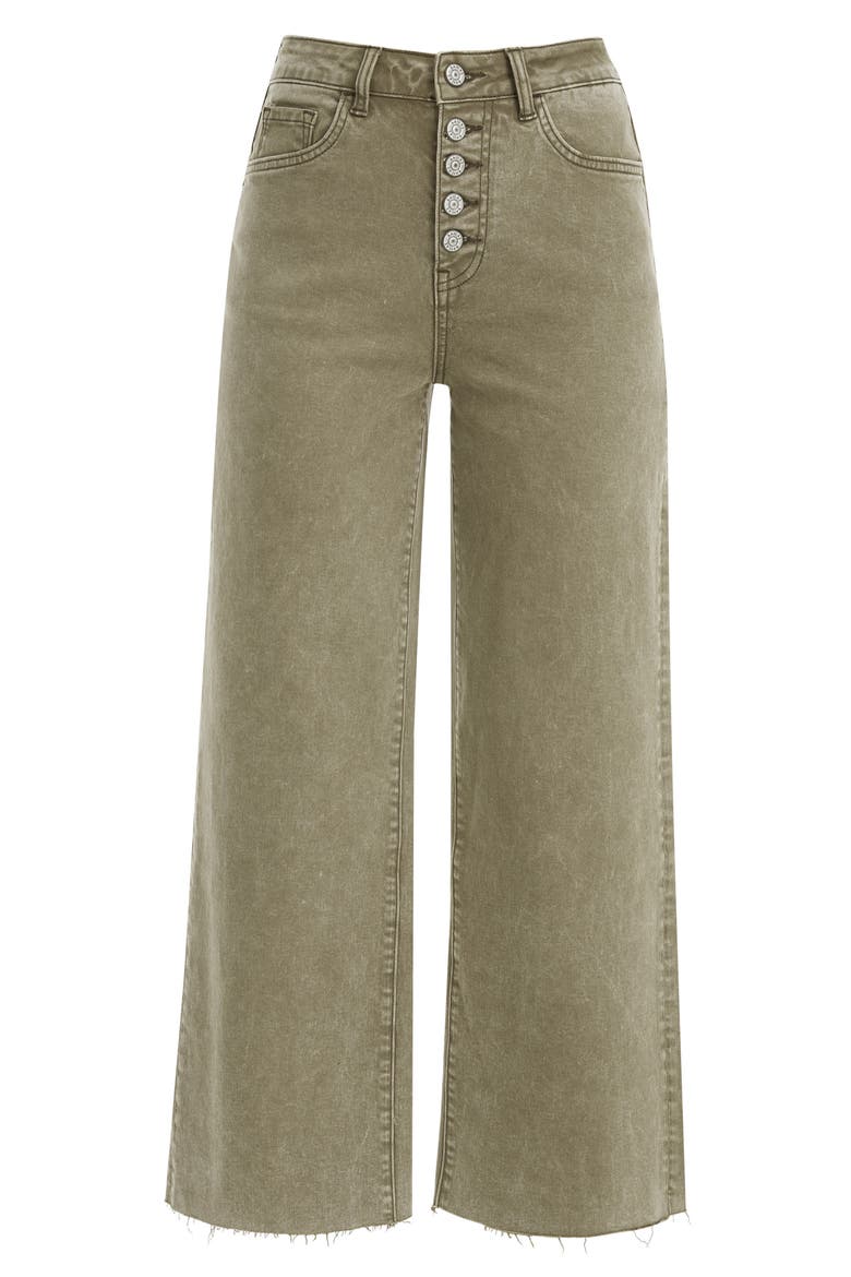 High Waist Raw Hem Ankle Wide Leg Jeans, Alternate, color, MARTINI