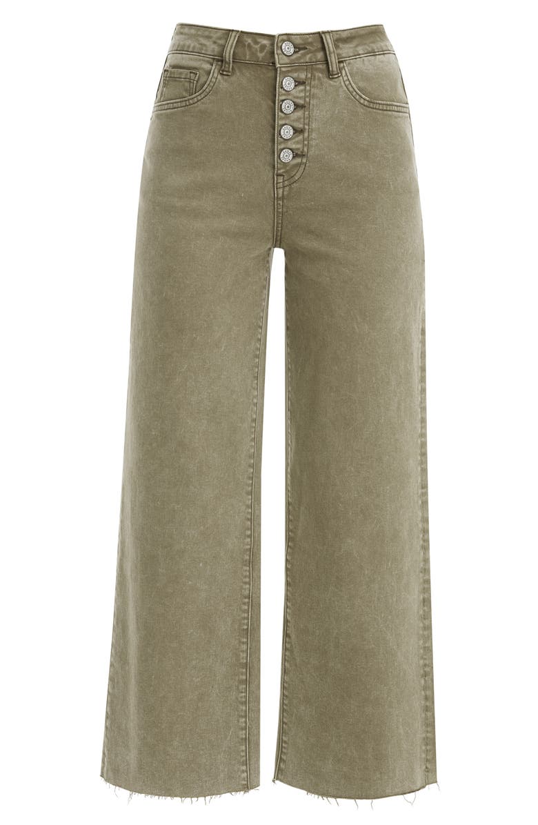 Bayeas High Waist Raw Hem Ankle Wide Leg Jeans, Alternate, color, Martini