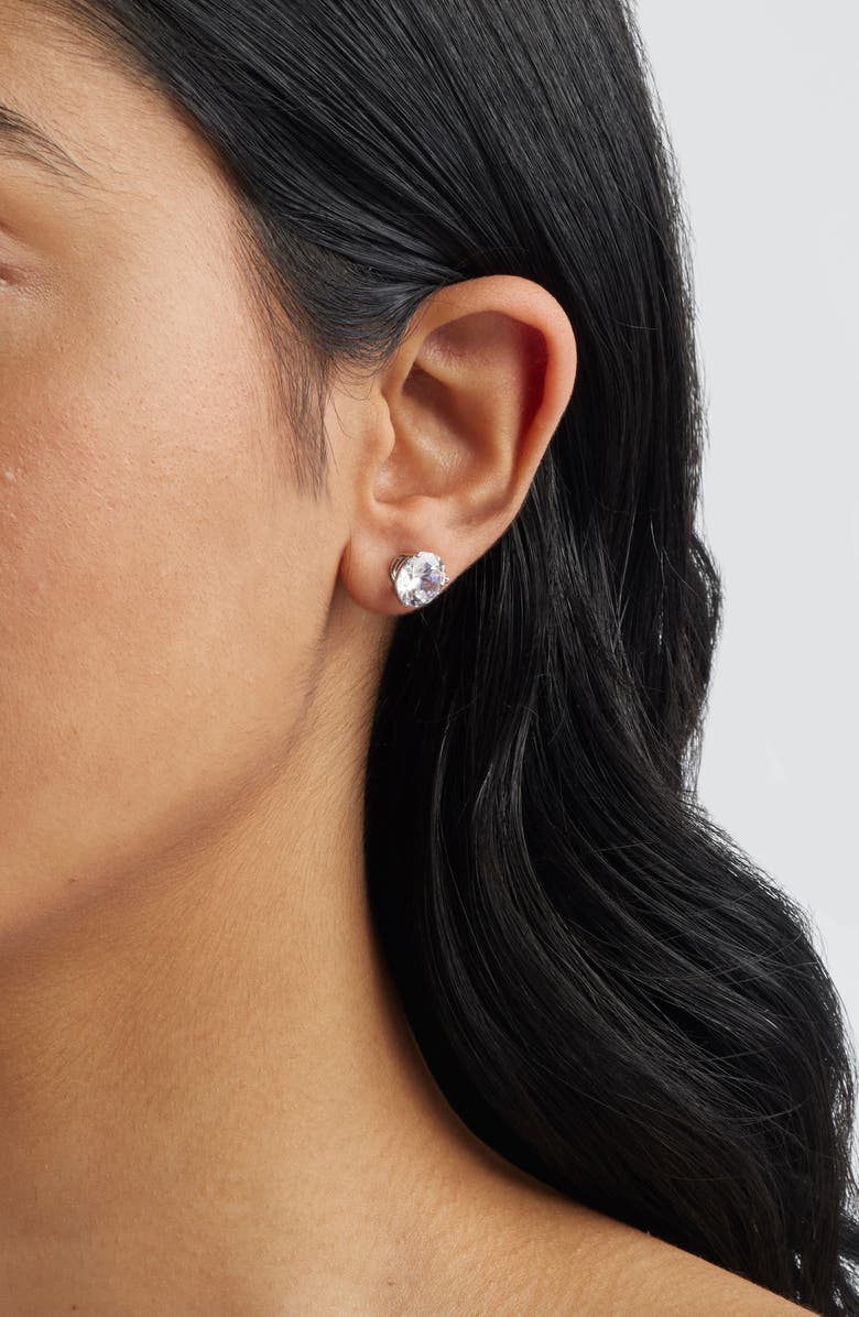 Nordstrom Cubic Zirconia Earrings - 6ct., Alternate, color, Platinum