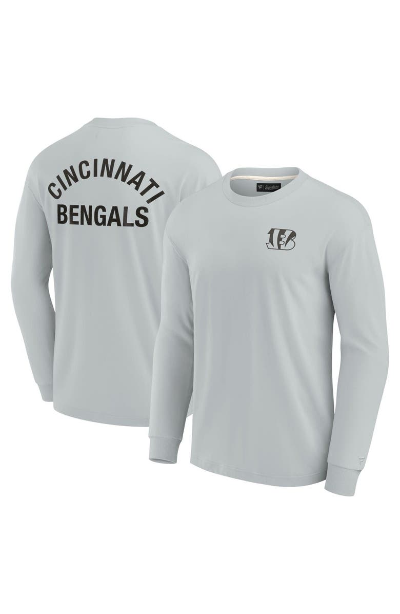 Fanatics Signature Unisex Fanatics Signature Gray Cincinnati Bengals Elements Super Soft Long Sleeve T-Shirt, Main, color, Gray