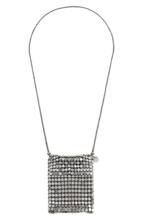 Chainmail Bag Long Pendant Necklace