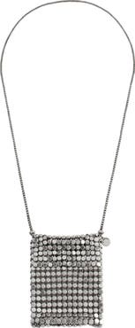 AllSaints Chainmail Bag Long Pendant Necklace