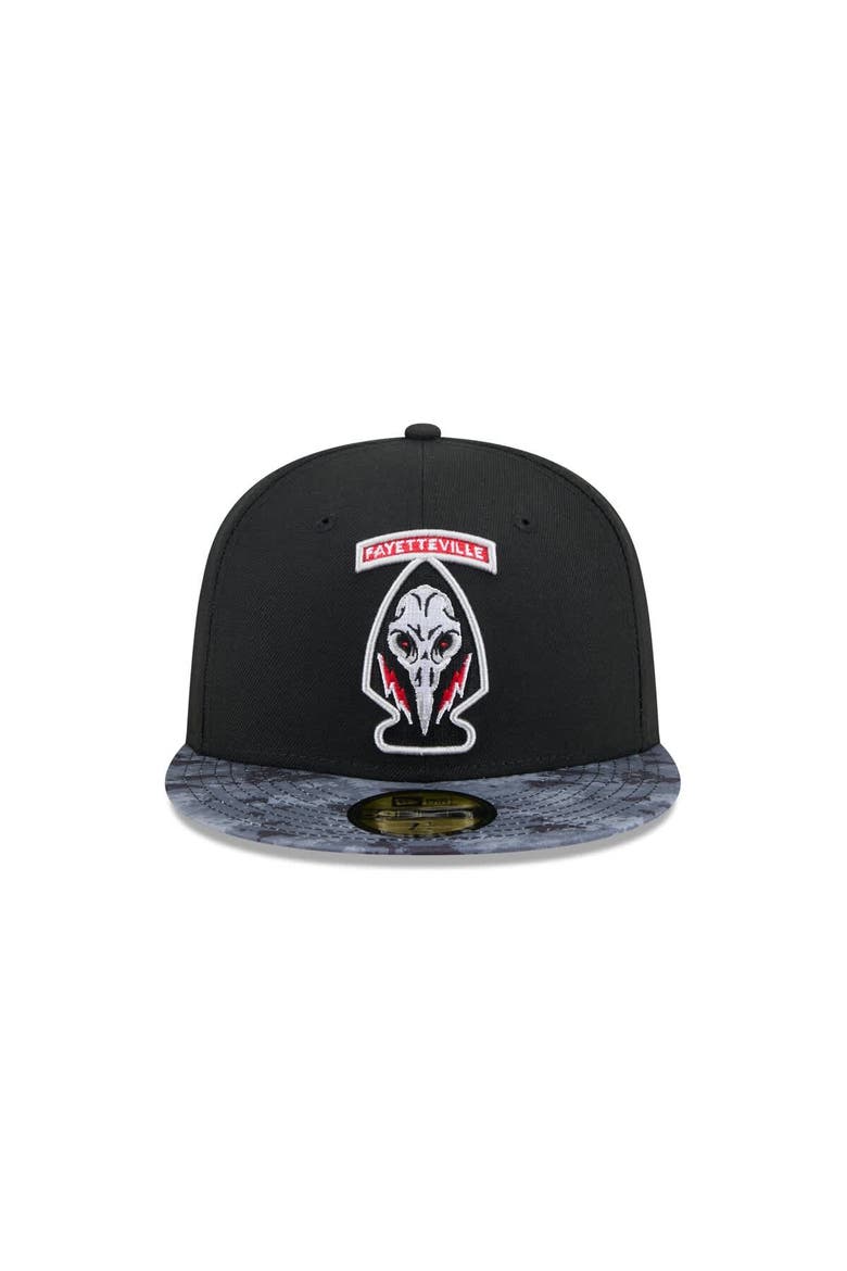 Men's New Era  Black Fayetteville Woodpeckers Theme Nights 59FIFTY Fitted Hat, Alternate, color, Black