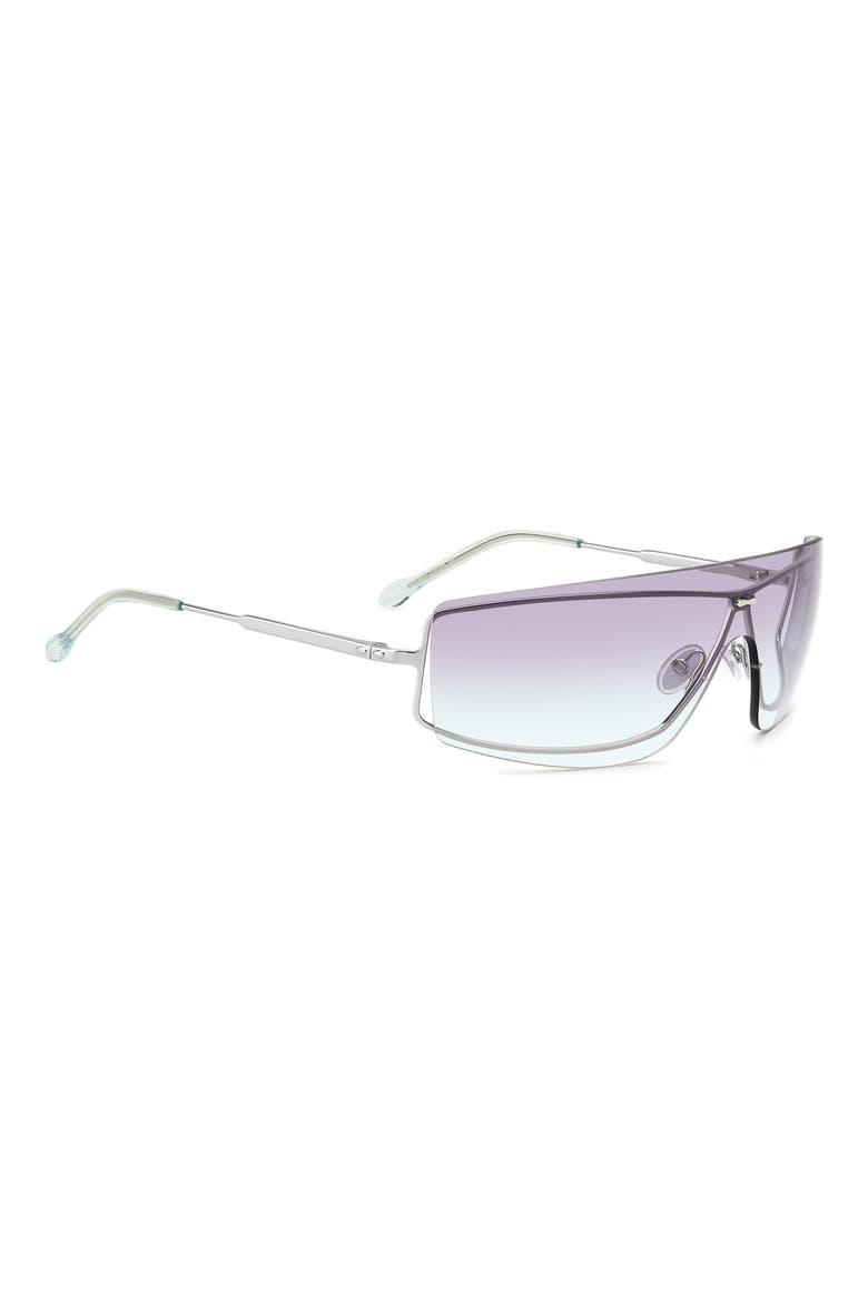 99mm Gradient Oversize Shield Sunglasses, Alternate, color, SILVER GREEN/ VIOLET GREEN