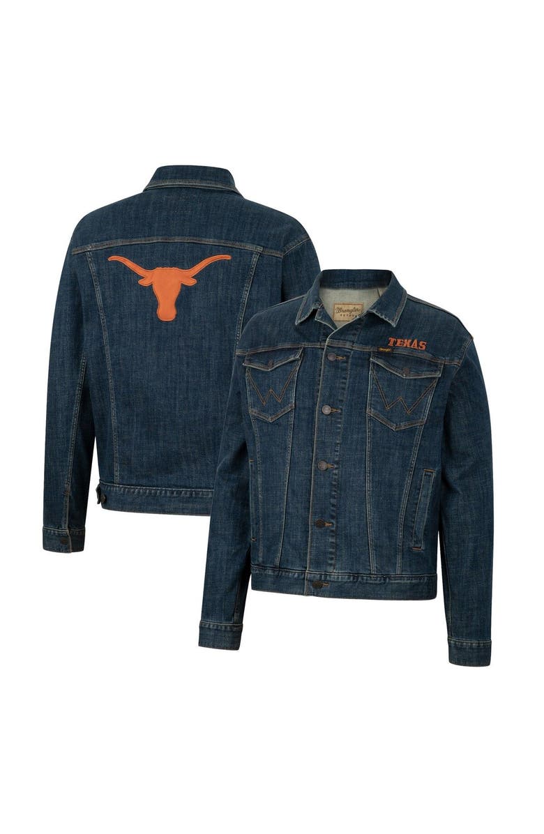 COLOSSEUM X WRANGLER Men's Colosseum x Wrangler Navy Texas Longhorns Retro Button-Up Denim Jacket, Main, color, Navy