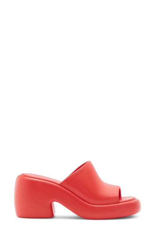 Ferragamo Deva Platform Slide Sandal In Red
