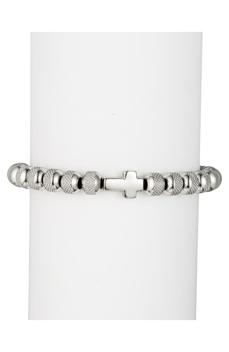 EYE CANDY LOS ANGELES Men's Sivan Beaded Ball Slide Bracelet, Alternate, color, Silver