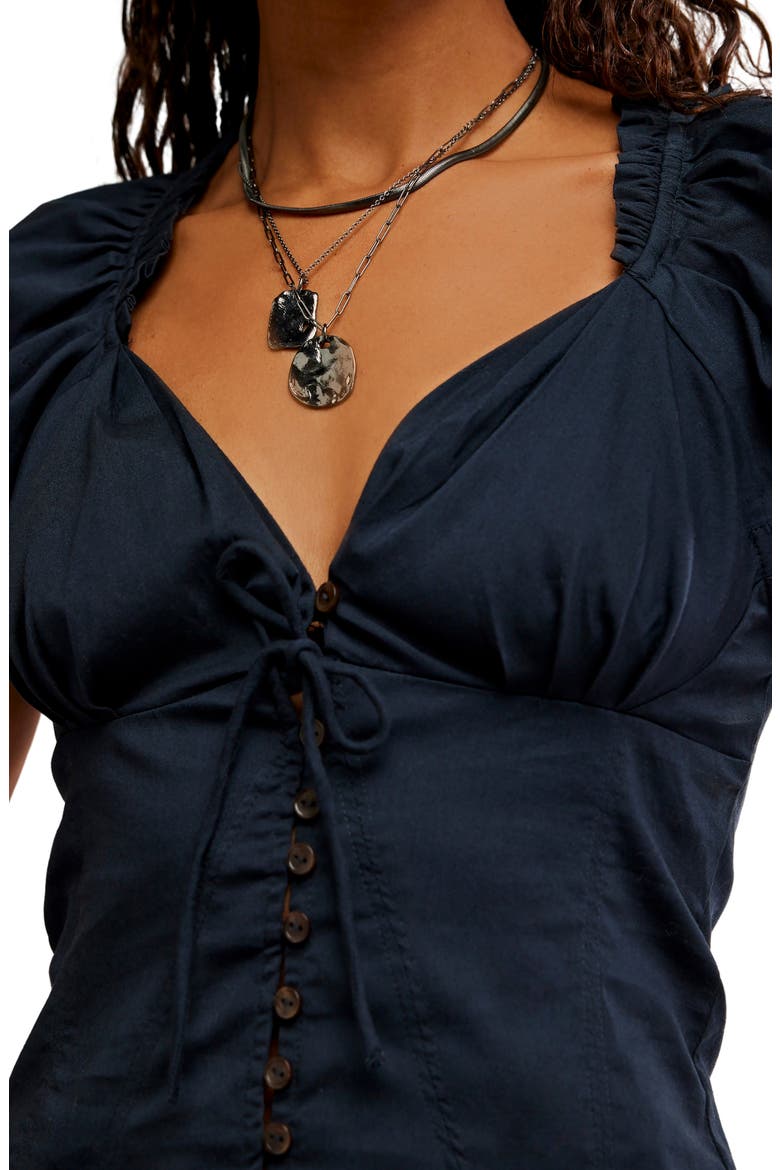 Summer Pleated Puff Sleeve Blouse, Alternate, color, BLACK