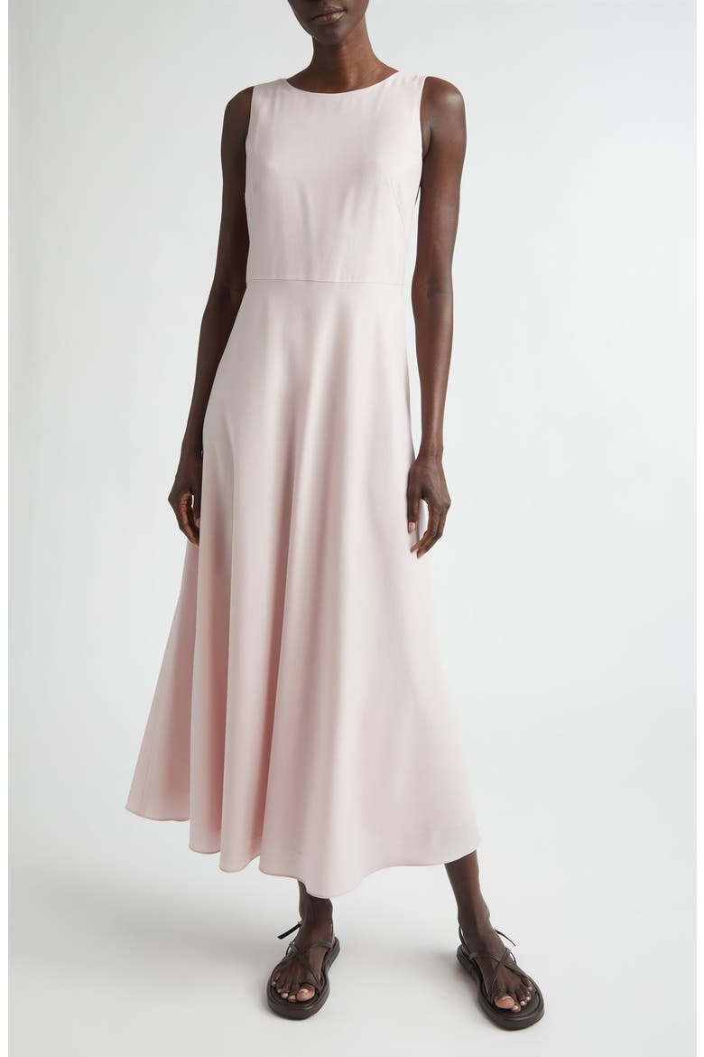 Sleeveless Tropical Wool Blend Midi Dress, Main, color, CHERRY BLOSSOM