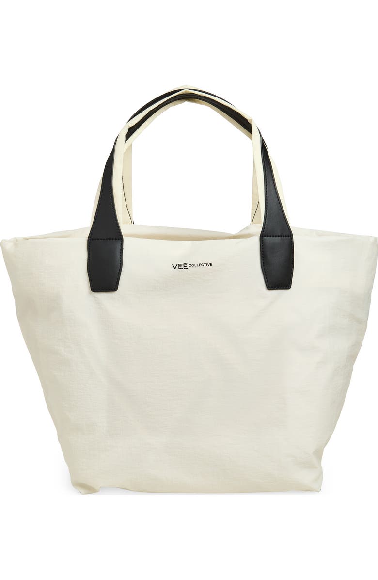 VeeCollective Medium Porter Essence Tote, Main, color, Off-White Paper White