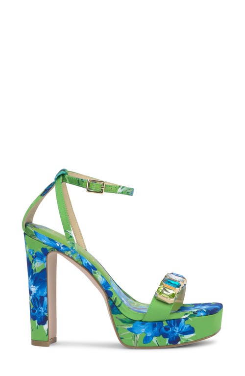 Jessica Simpson Callirah Ankle Strap Platform Sandal In Blue Green