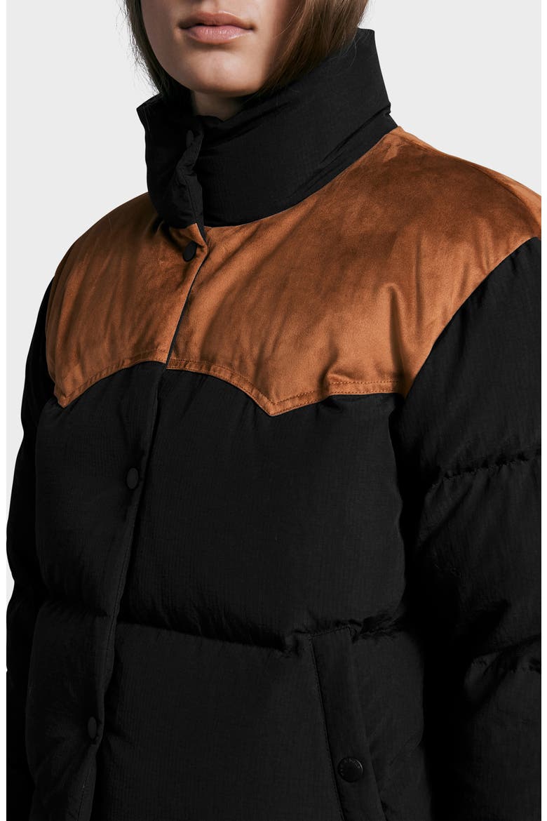 Cal Nylon Puffer Coat, Alternate, color, BLACK