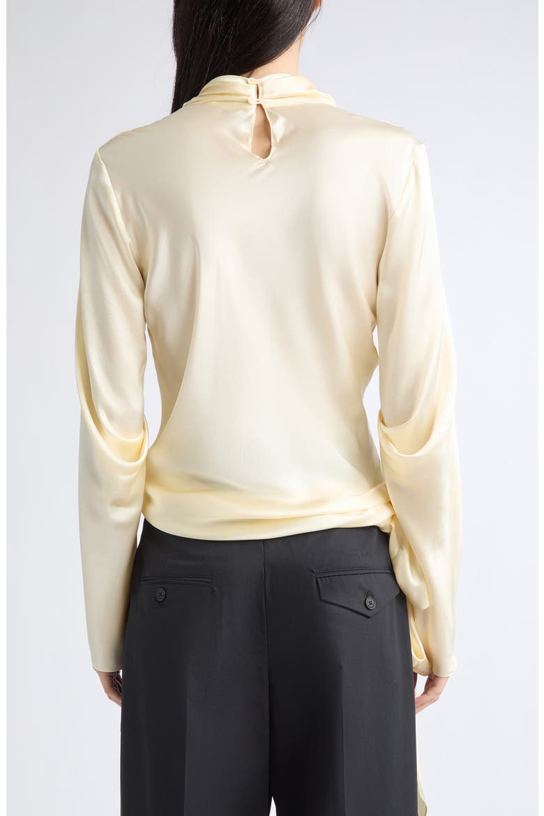 Ornella Draped Silk Georgette Top, Alternate, color, CREAM
