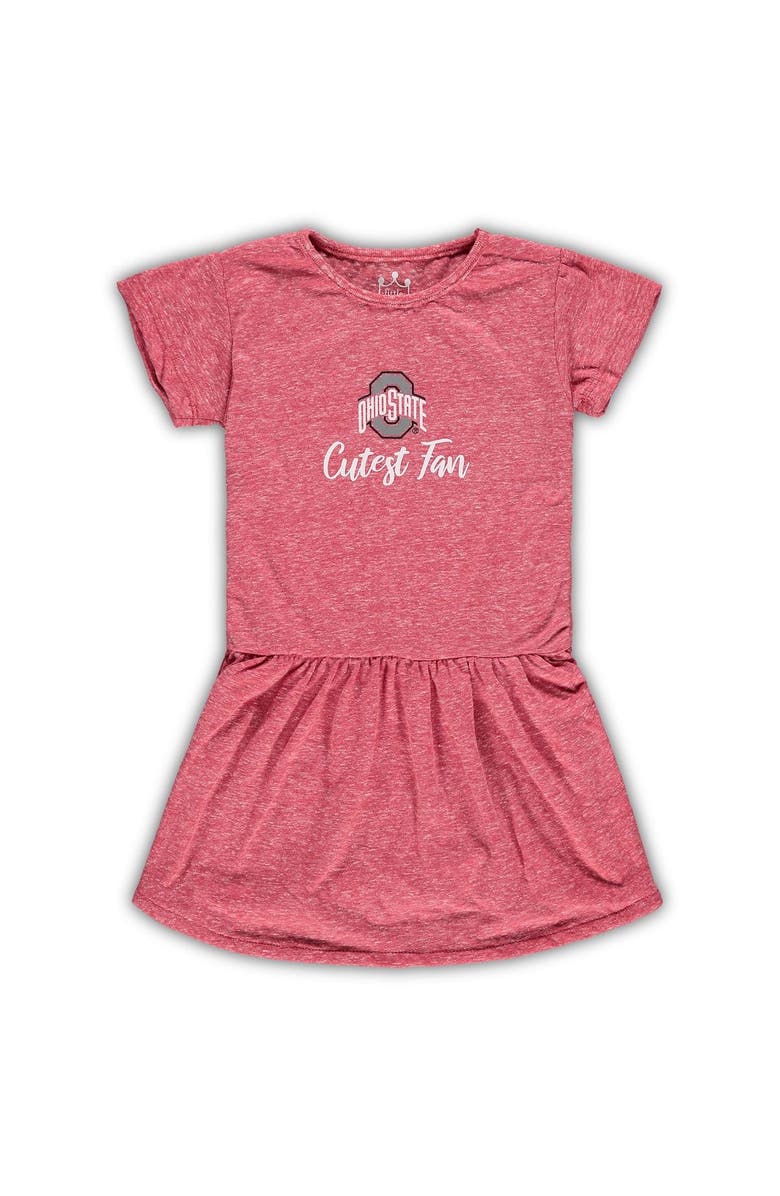 LITTLE KING Toddler Scarlet Ohio State Buckeyes Knobby T-Shirt Dress, Main, color, 