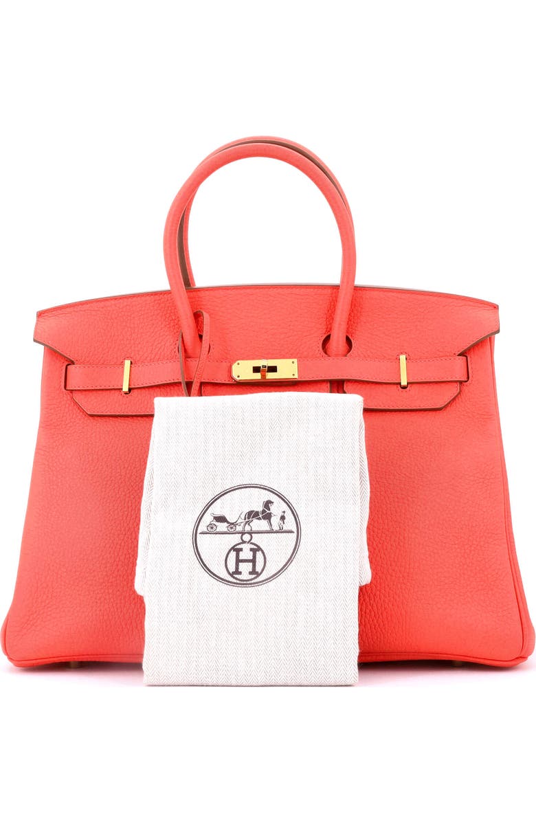 Pre-Owned Hermes Birkin Handbag Pink Clemence with Gold Hardware 35, Alternate, color, Rose Jaipur