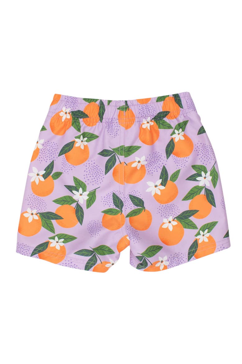 Boys Orange You The Sweetest UPF50+ Swim Trunks, Alternate, color, Purple Orange You The Sweetest