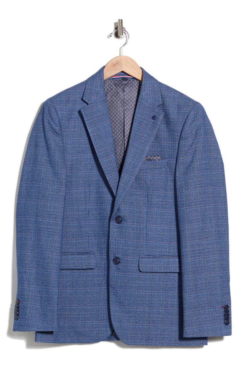 Notch Lapel Fancy Blazer, Main, color, BLUE