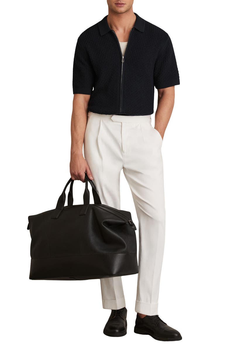 Reiss Comet Short Sleeve Zip-Up Polo Sweater, Alternate, color, Navy