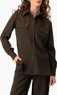 IVONNE Structured Military Inspired Shirt Jacket