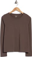 Eileen Fisher Round Neck Long Sleeve Organic Cotton T-Shirt