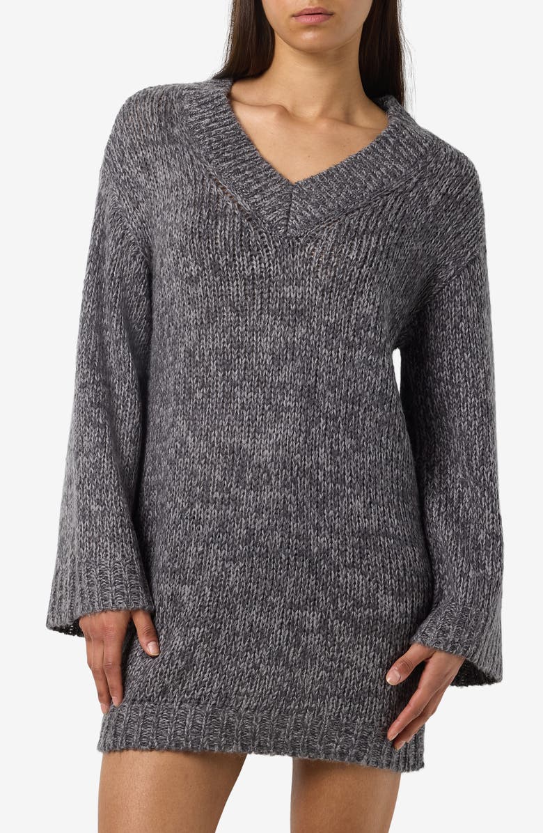 Noisy may Ginna V-Neck Long Sleeve Sweater Dress, Main, color,