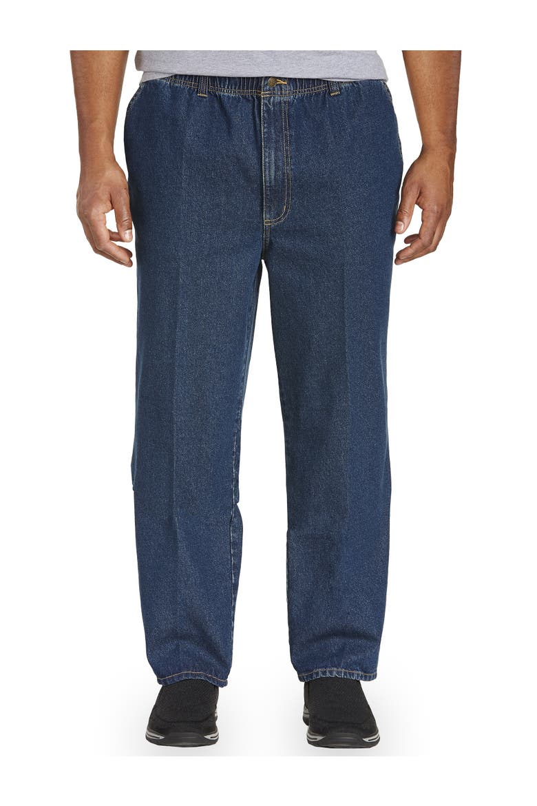 Big & Tall Full-Elastic Waist Jeans, Alternate, color, DARK STONEWASH