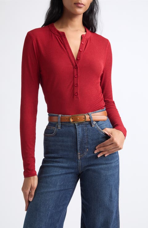 Drexler Ribbed Henley Top