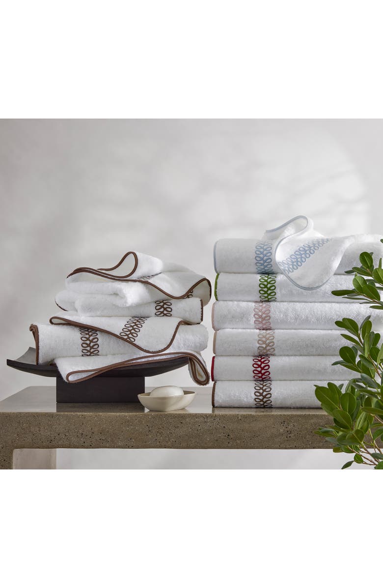 Matouk Astor Braid Cotton Washcloth, Alternate, color, Mocha