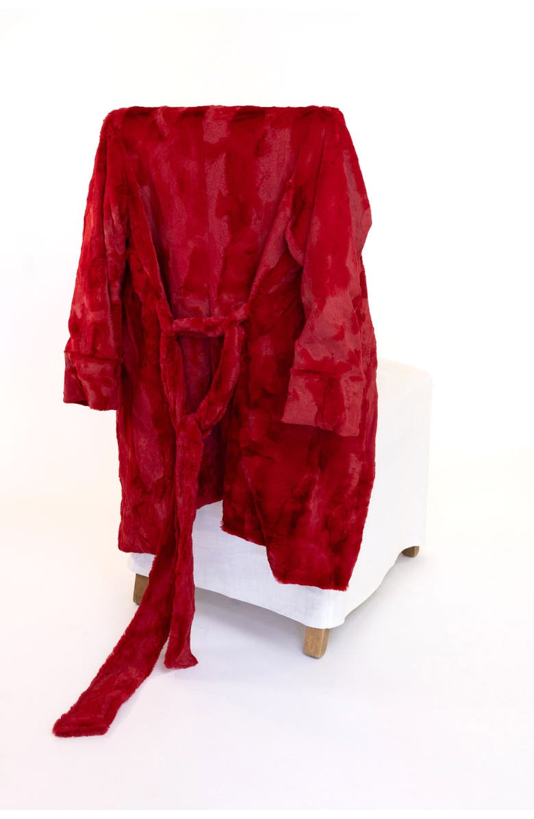 Sea To Me Blankets Ojai Faux Fur Robe, Alternate, color, Red