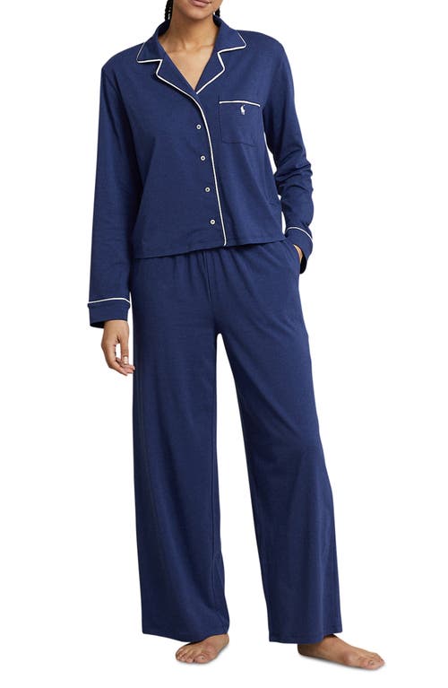 Polo Ralph Lauren Jersey Pajamas In Blue