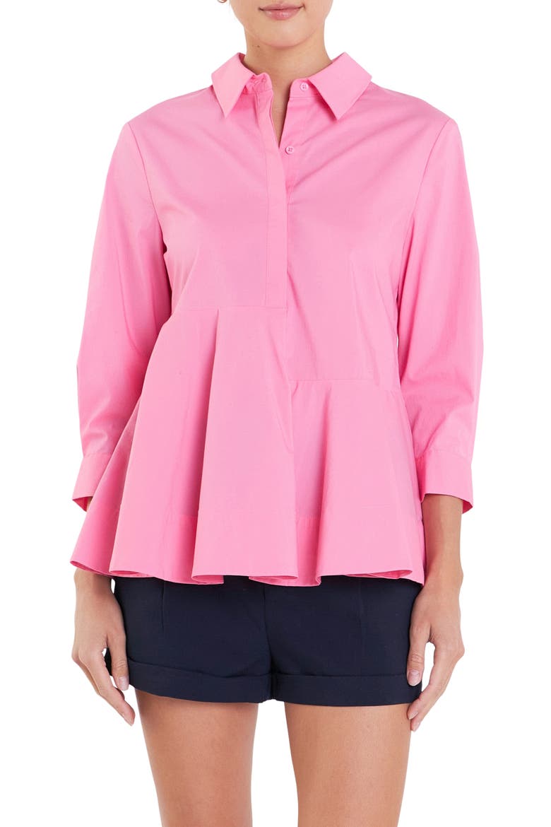 Peplum Shirt, Main, color, PINK