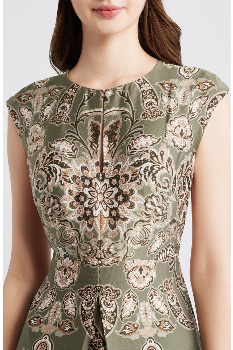 Placed Print Satin Gown, Alternate, color, LIGHT SAGE