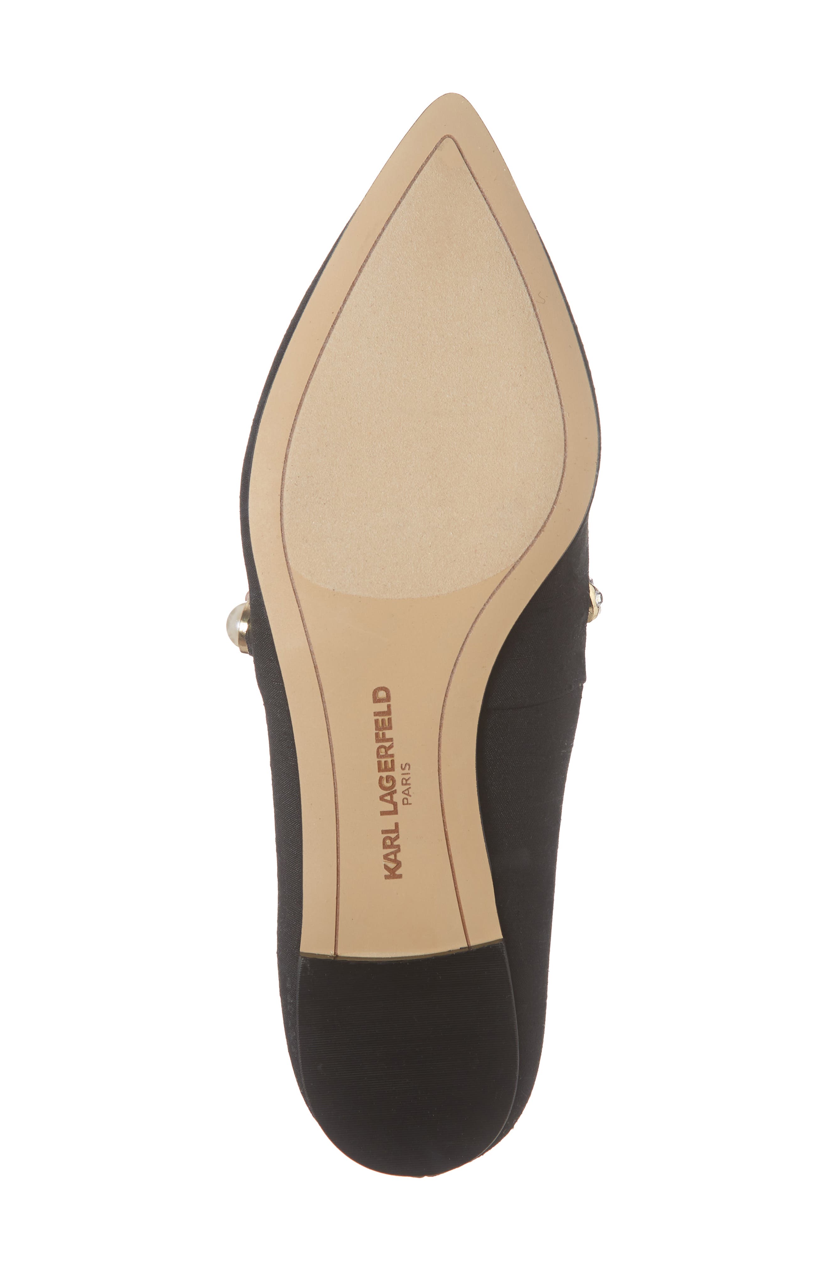 KARL LAGERFELD PARIS Noel Imitation Pearl Embellished Flat, Alternate, color, 
