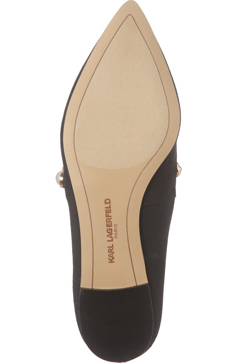 KARL LAGERFELD PARIS Noel Imitation Pearl Embellished Flat, Alternate, color,