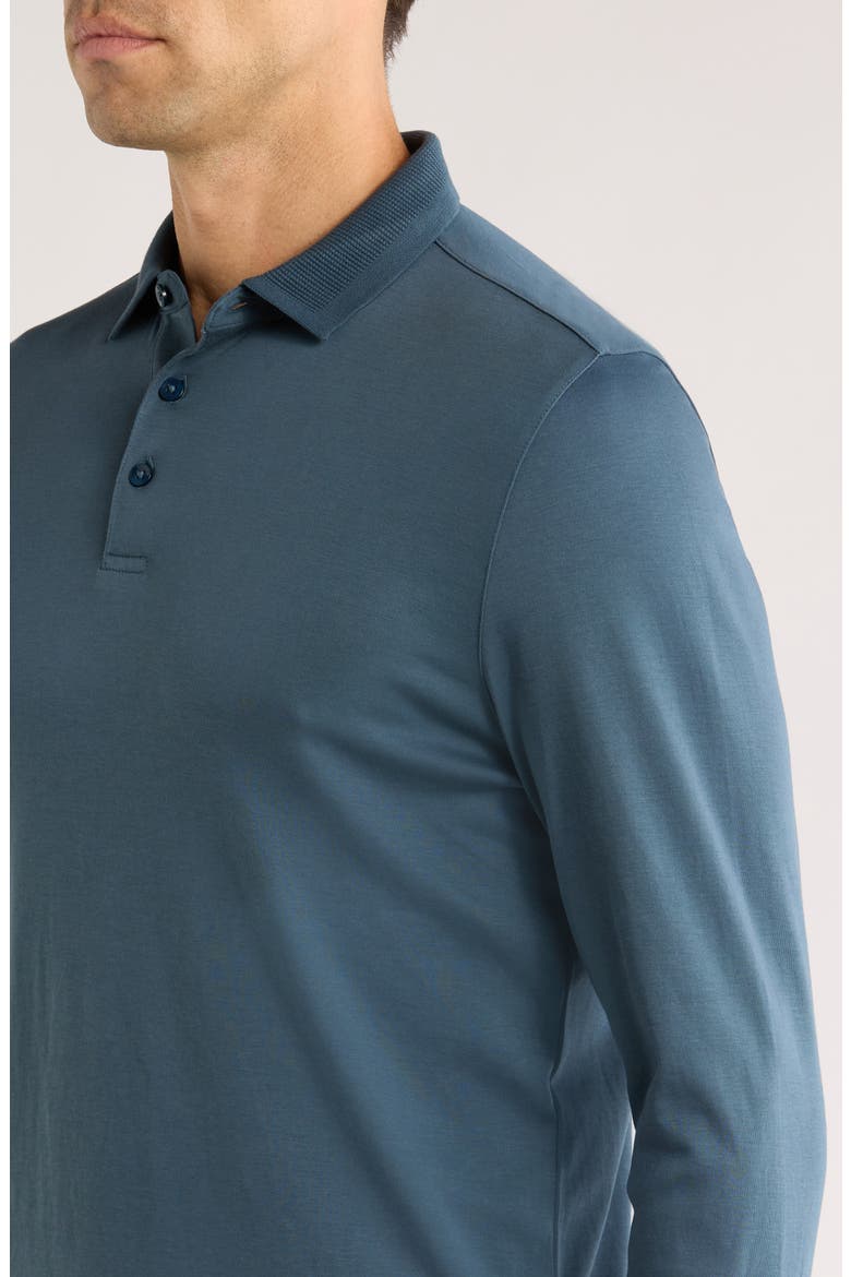 Georgia Long Sleeve Pima Cotton Polo, Alternate, color, ORION BLUE