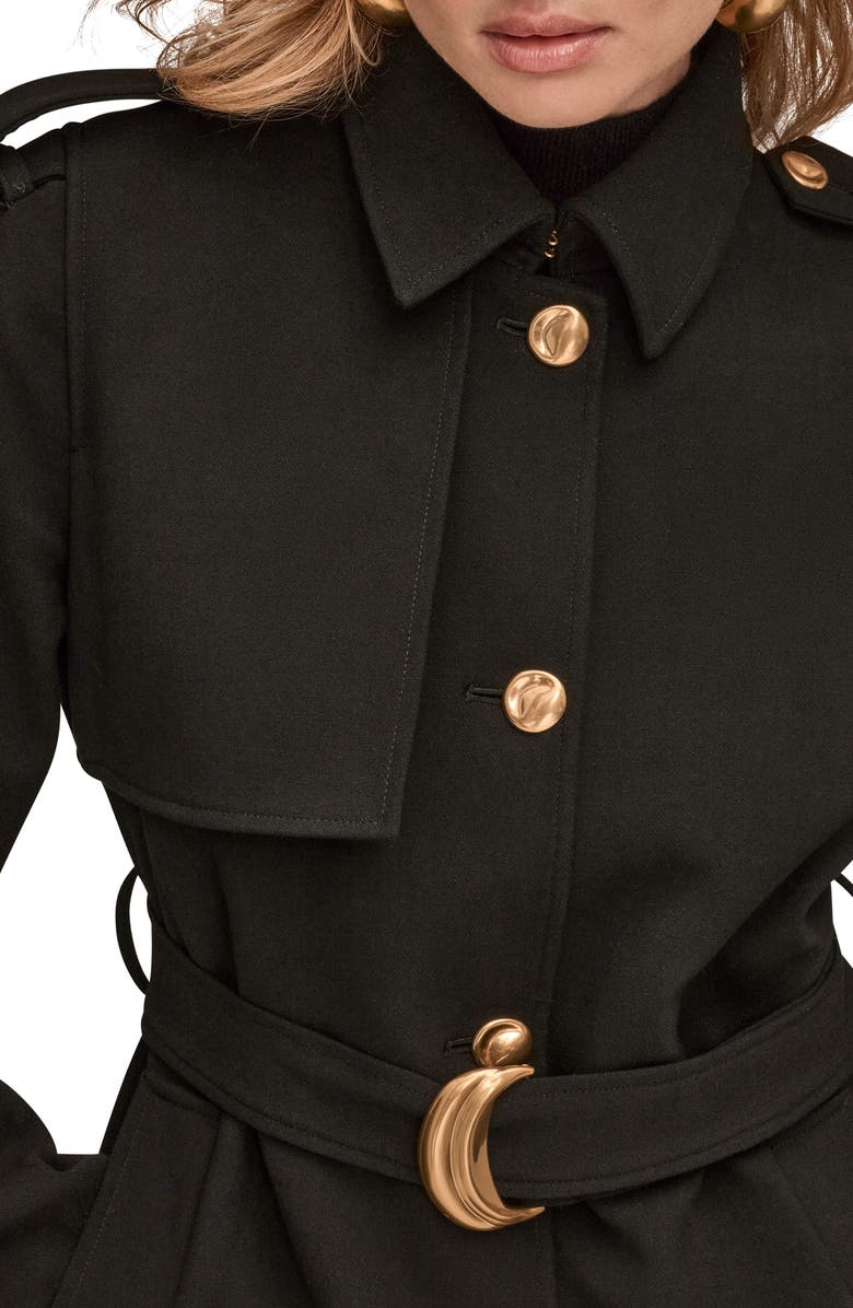 Donna Karan New York Modern Crepe Trench Coat, Alternate, color, Black