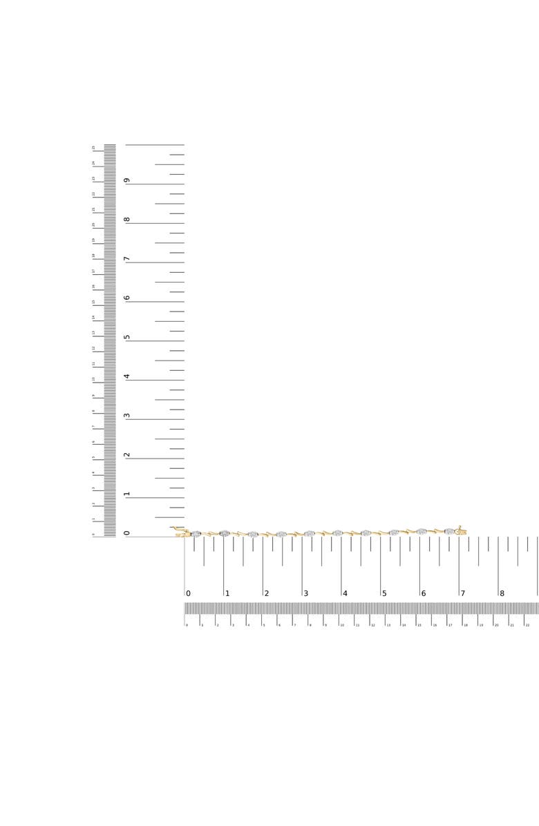 Haus of Brilliance 10K White and Yellow Gold 1.00 Cttw Diamond Oval Shaped Cluster Link Bracelet, Alternate, color, Yellow