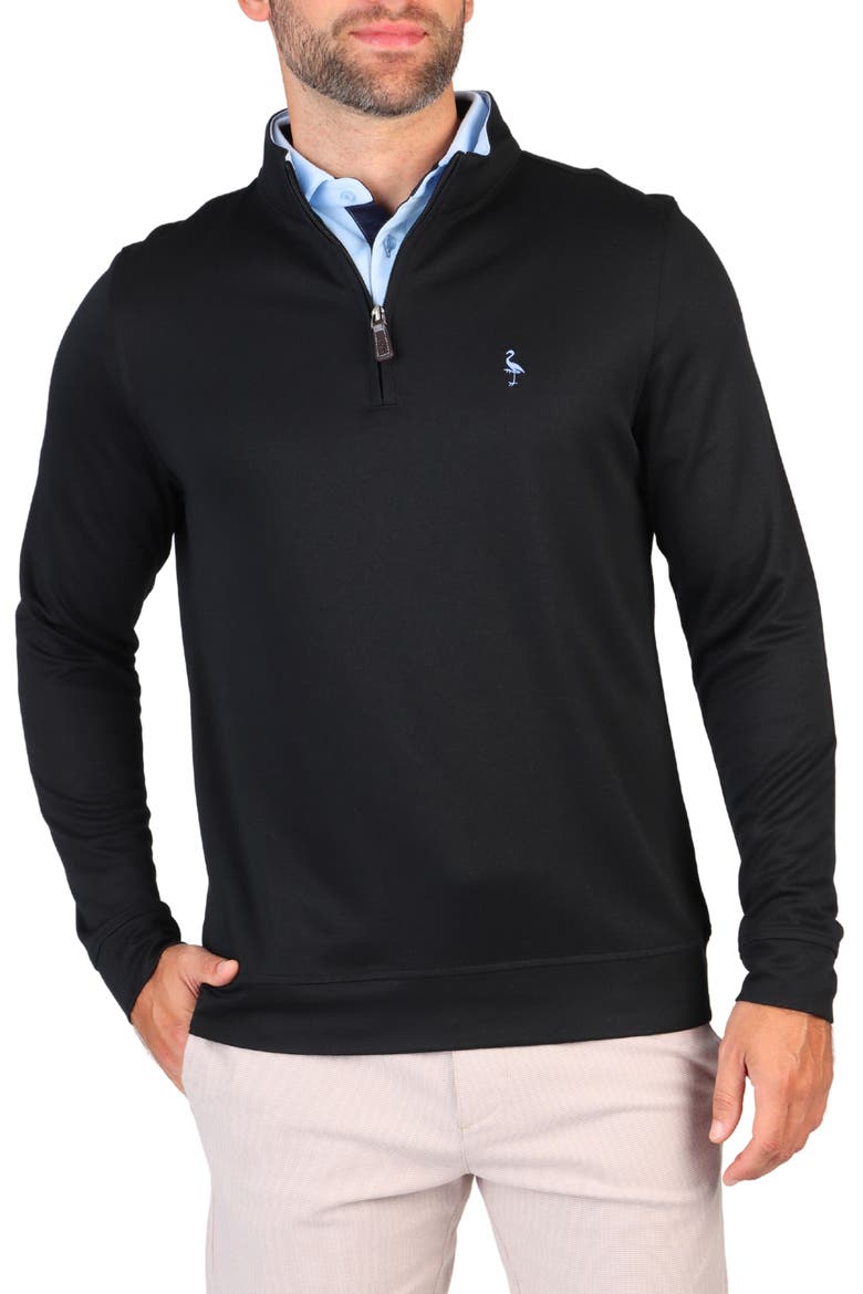 Modal Blend Quarter Zip Pullover, Main, color, BLACK