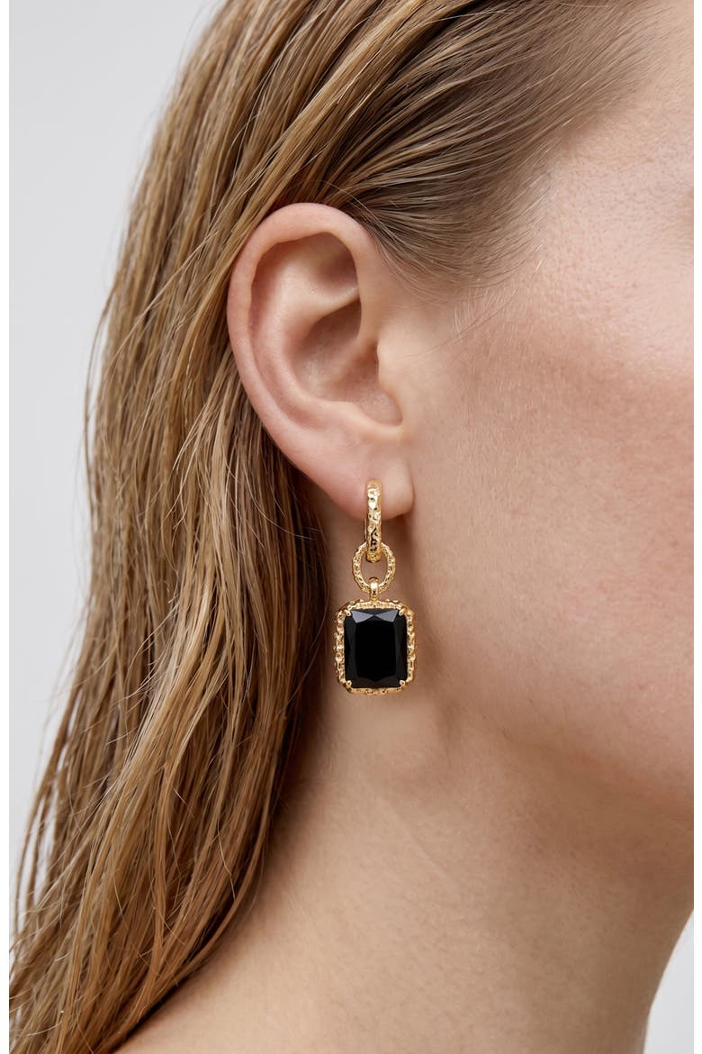 Lava Earrings, Alternate, color, Gold & Black