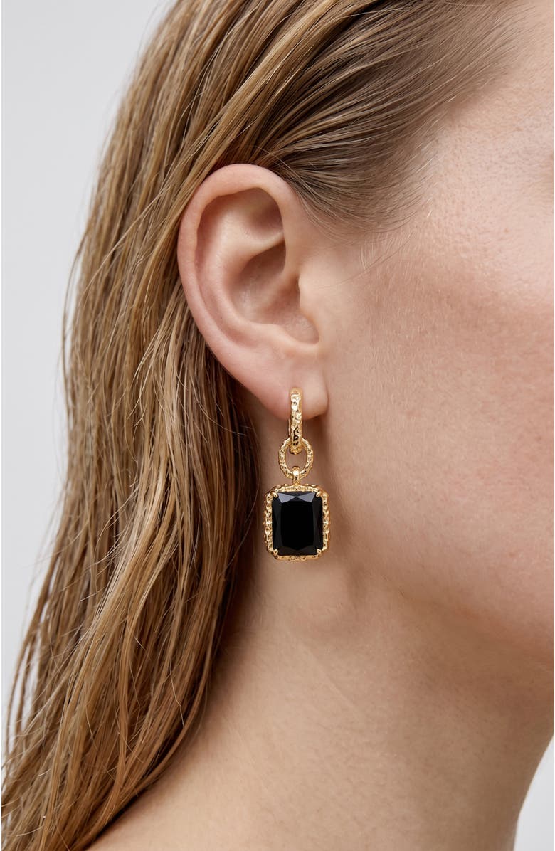 RETRO CHIC Lava Earrings, Alternate, color, Gold & Black